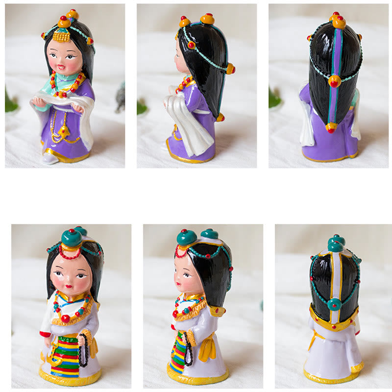 11cm Hand Painted Tibetan Spiritual Figures Ornament
