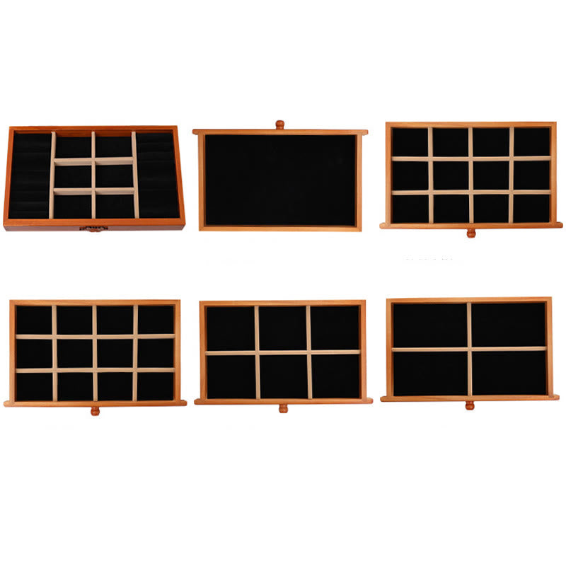 Spacious Six-Layer Vintage Flower Wooden Jewelry Box