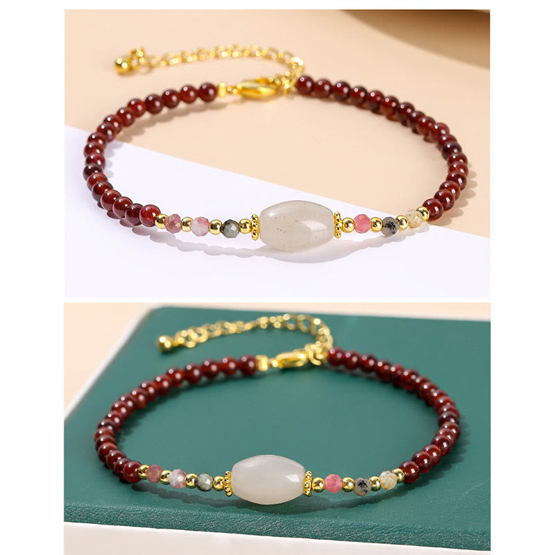 Garnet Jade Tourmaline Passion Bracelet for Positive Change