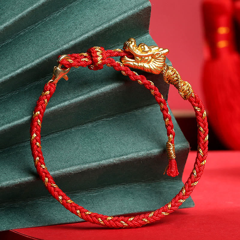 Dragon Luck Bracelet | 999 Sterling Silver Red String Protection