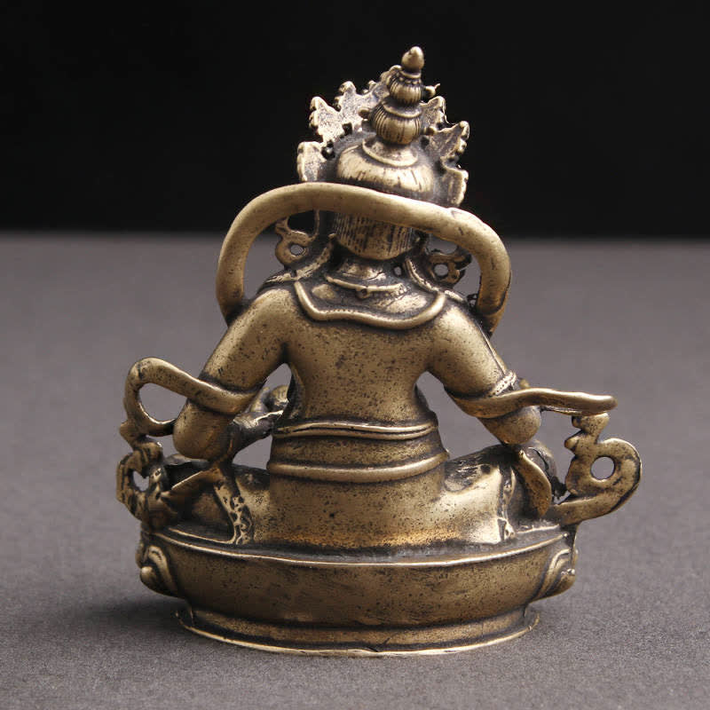 Yellow Jambhala Copper Buddha Statue | Serenity & Fortune