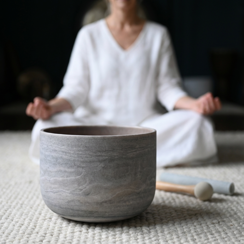 Ruby Gemstone Quartz Crystal Singing Bowl for Meditation