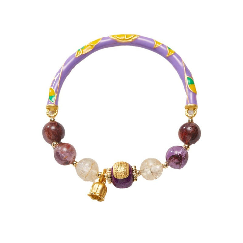 8mm Purple Phantom Jade Amethyst Bracelet for Wisdom