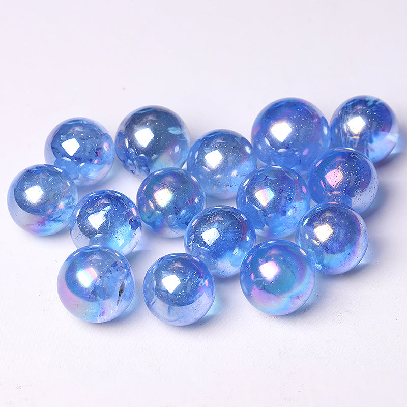 Dark Blue Aura Healing Crystal Sphere 0.5-0.7 inches