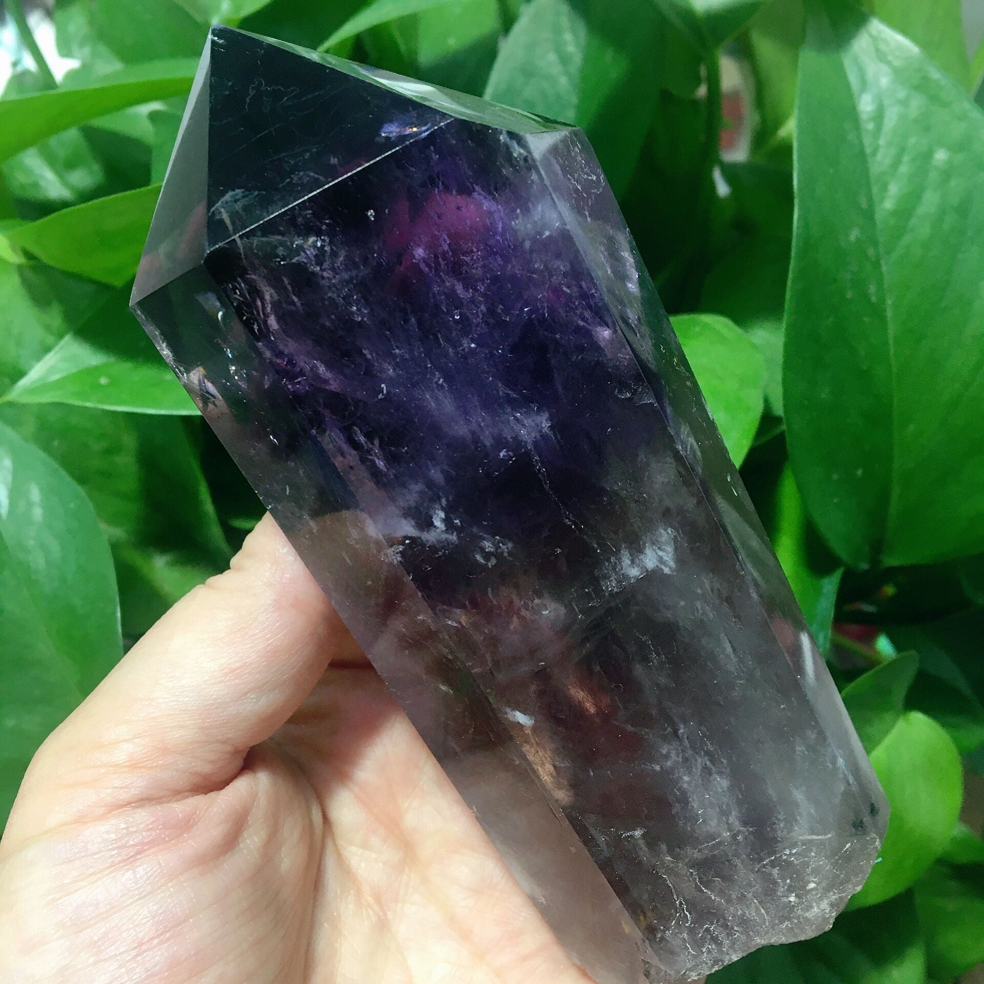 Dark Purple Amethyst Point Half Polished 5.3 Inches Healing