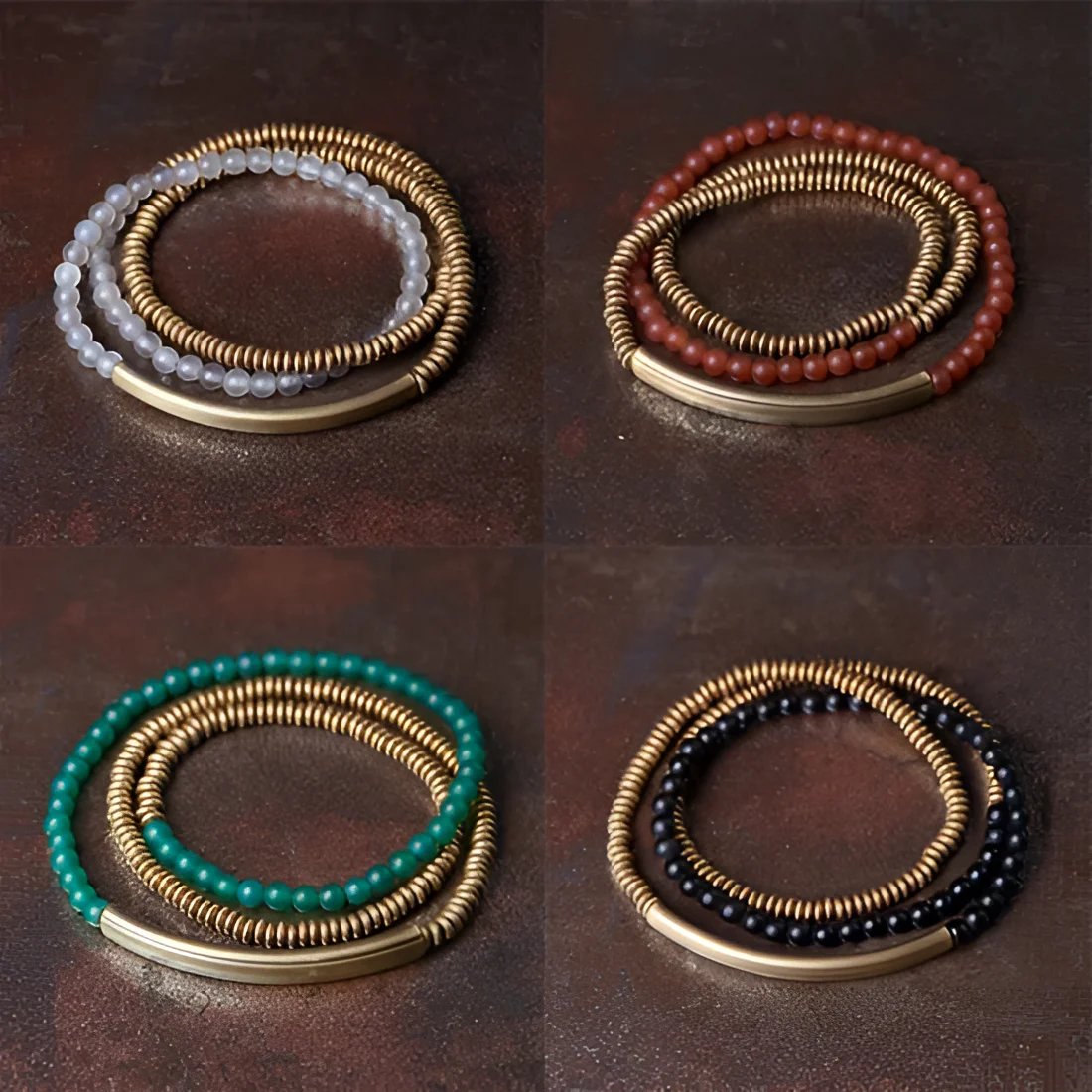 Triple Wrap Protection Agate Bracelet | Copper & Various Stones
