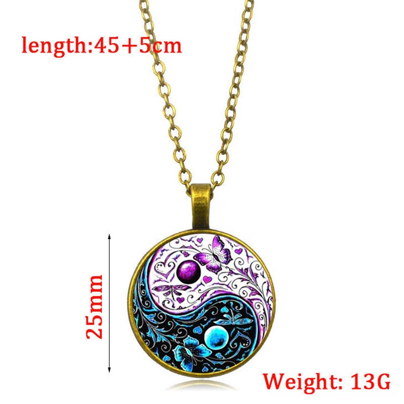 Copper Yin Yang Balance Necklace Pendant Unisex