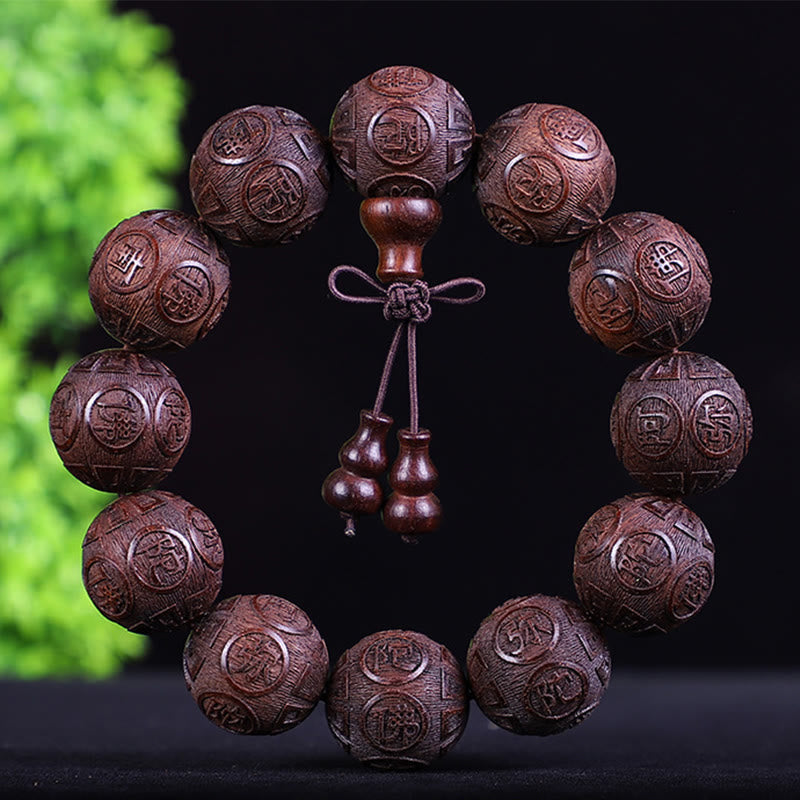Rosewood Chinese Zodiac Bracelet | 12 Zodiac Beads Warmth