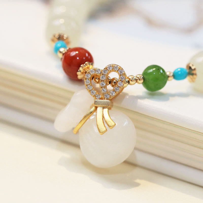 8mm Hetian White Jade Blessing Bracelet for Protection