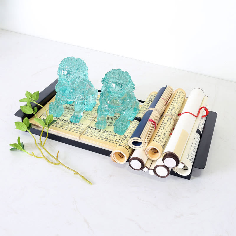 2Pcs Resin Lion Statue for Courage Strength | Spiritual Figurines