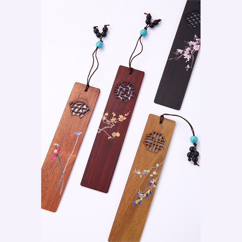 Wooden Four Seasons Bookmarks Set | Zen Decor Gift