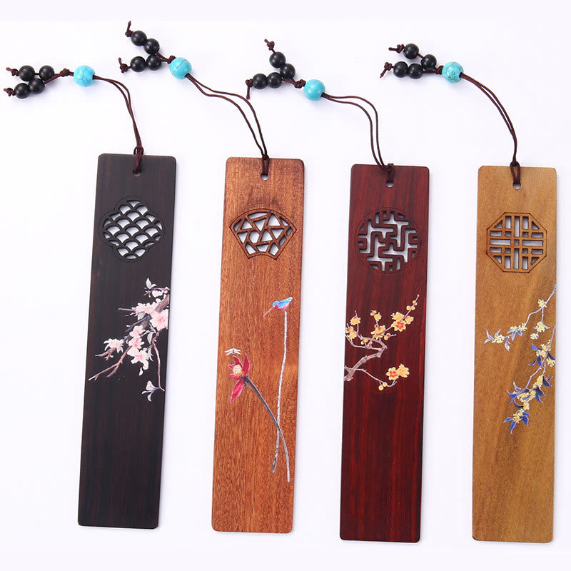 Wooden Four Seasons Bookmarks Set | Zen Decor Gift