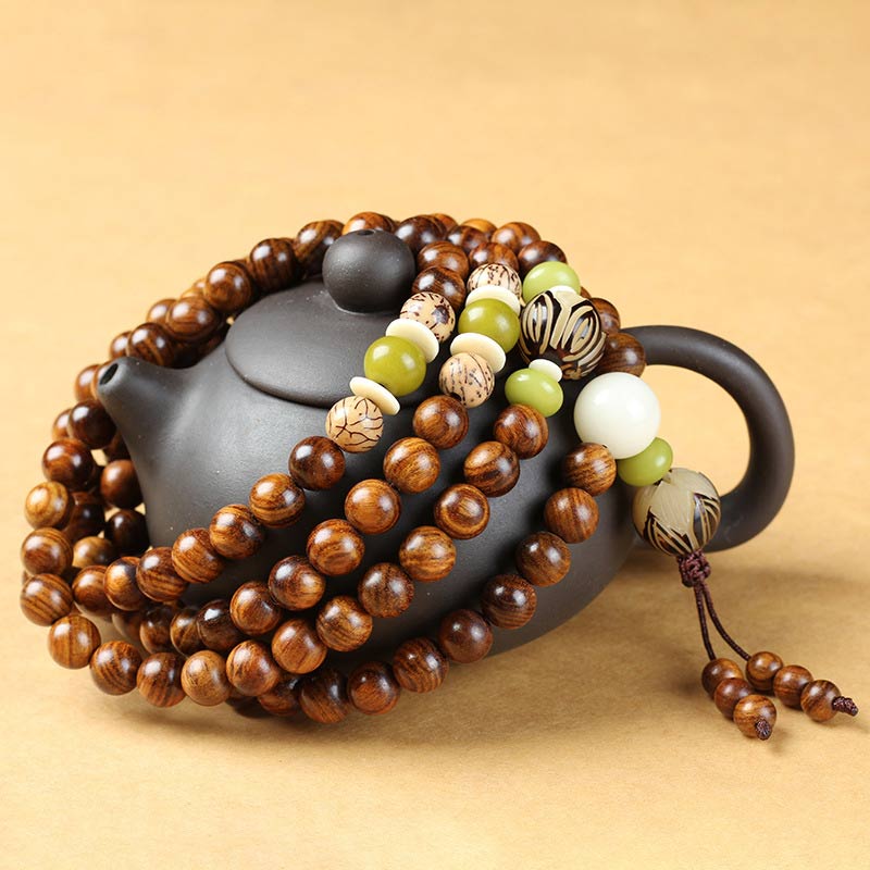 6mm Tibetan Rosewood Lotus Protection Bracelet