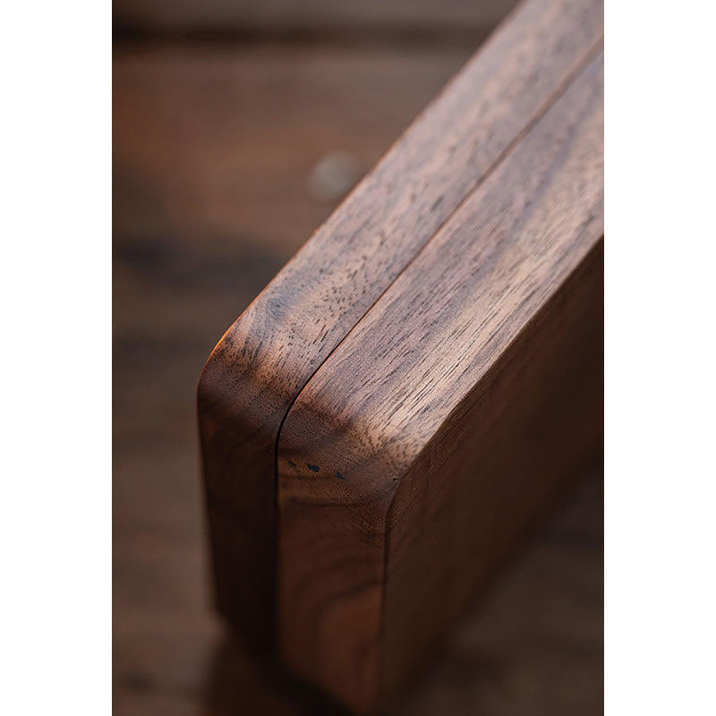 Vintage Handmade Black Walnut Wood Jewelry Storage Box