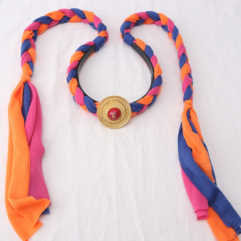 Copper Spiritual Hair Accessories with Colorful Tibetan Tassel Beads
