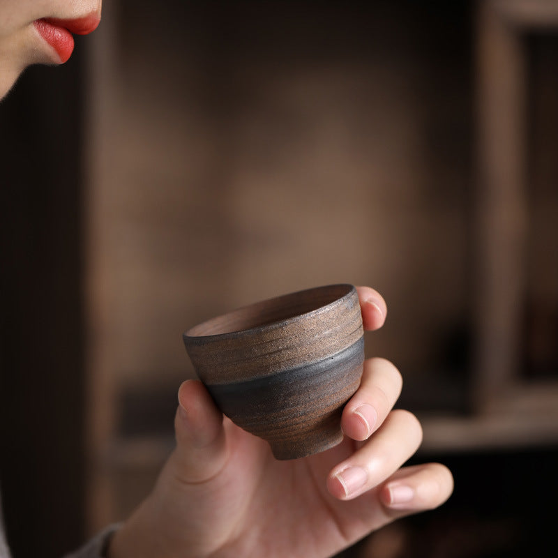 Striped Ceramic Teacup 80ml | Zen Decor Bowl