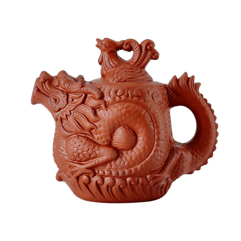 Chinese Dragon Statue Ceramic Teapot | Healing Sounds