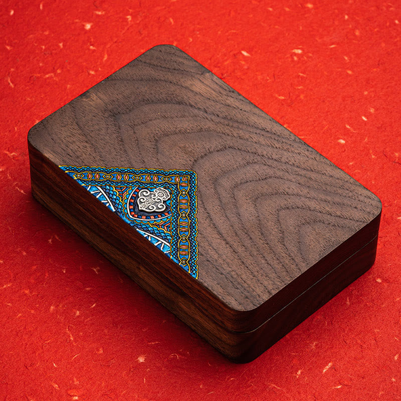 Vintage Handmade Black Walnut Wood Jewelry Storage Box