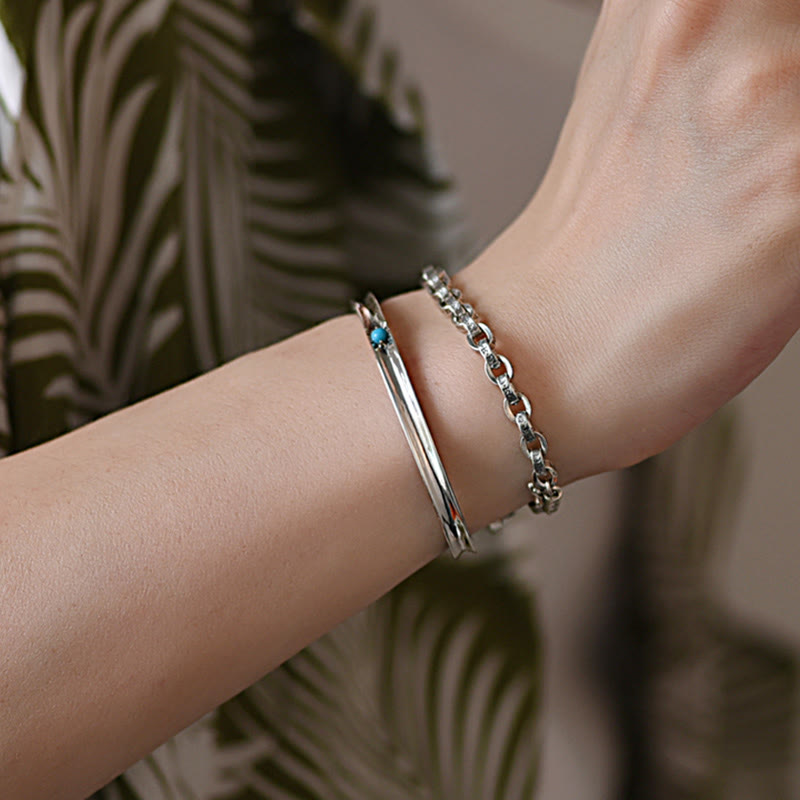 Om Mani Padme Hum 925 Silver Creativity Bracelet 17cm