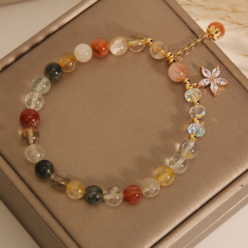 Multicolored Rutilated Quartz Auspiciousness Bracelet