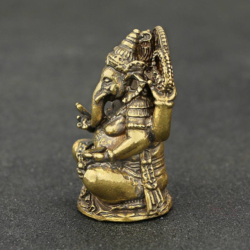 Copper Ganesh Elephant Statue for Wealth and Protection