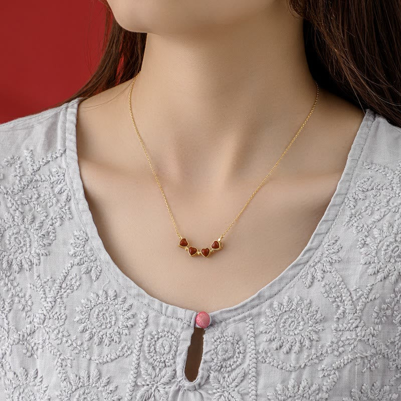 925 Sterling Silver Four Leaf Clover Jade Necklace for Abundance & Protection