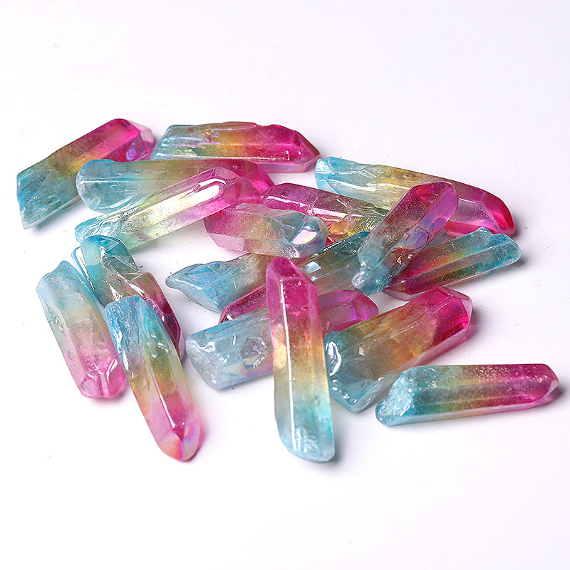 Double Color Aura Angel Crystal Points 1.2-1.7 inch Raw Quartz