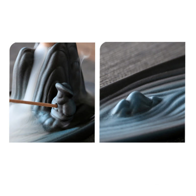 Double Koi Fish Ceramic Incense Burner for Harmony & Healing