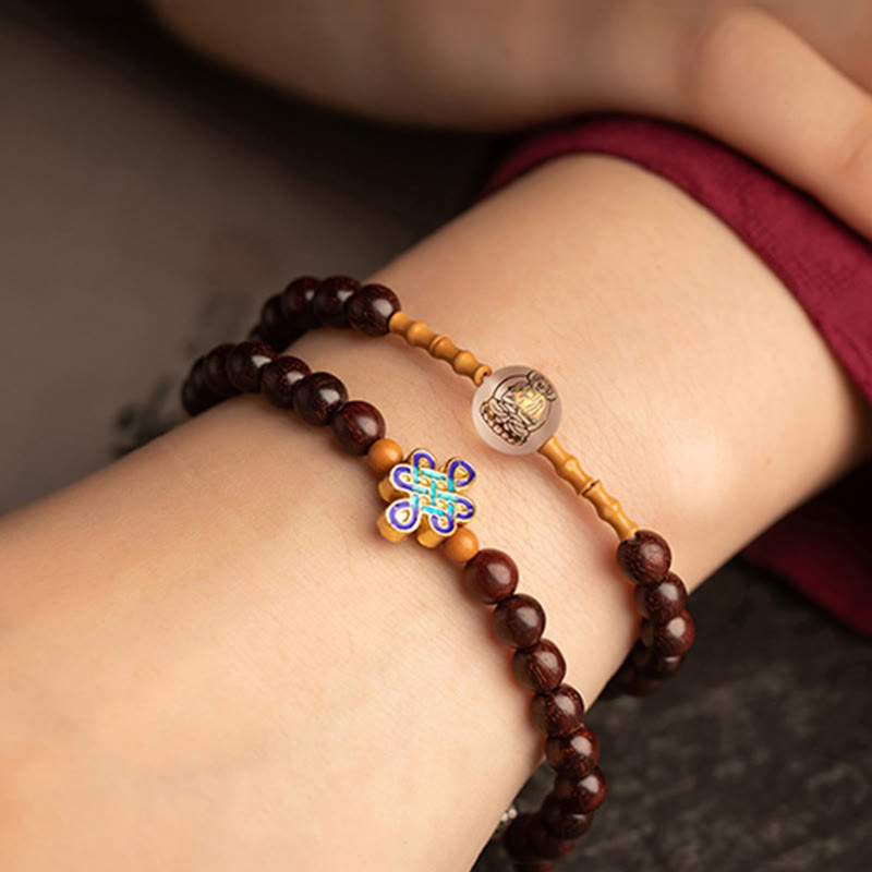 Double Wrap Chinese Zodiac Red Agate Bracelet for Protection