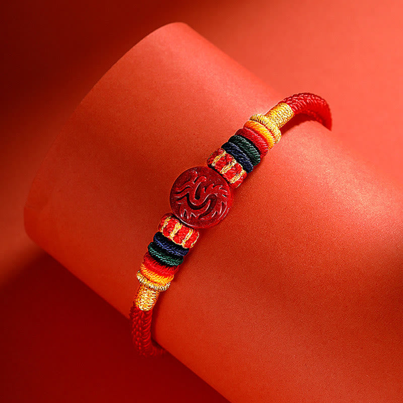 Dragon 16cm Chinese Zodiac Blessing Cinnabar Bracelet