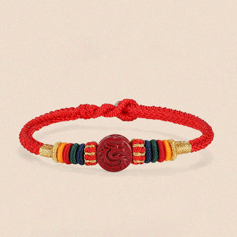 Dragon 16cm Chinese Zodiac Blessing Cinnabar Bracelet