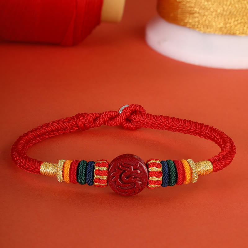 Dragon 16cm Chinese Zodiac Blessing Cinnabar Bracelet