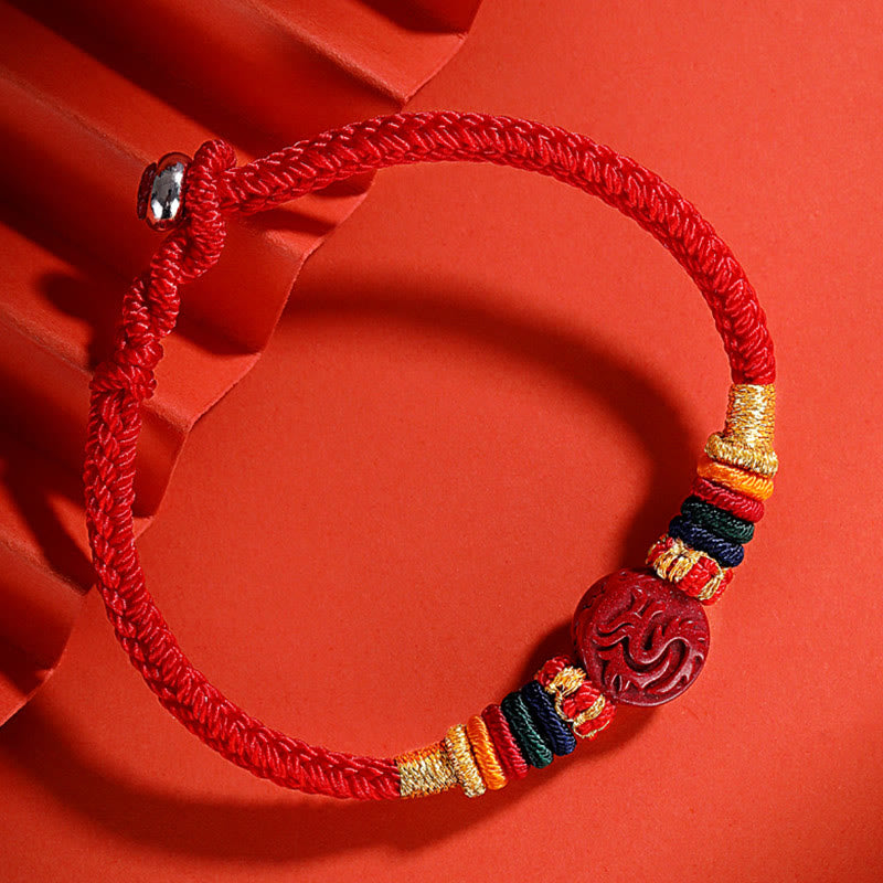 Dragon 16cm Chinese Zodiac Blessing Cinnabar Bracelet