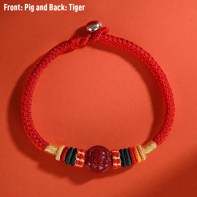 Dragon 16cm Chinese Zodiac Blessing Cinnabar Bracelet
