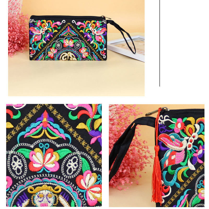 Dragon Butterfly Spiritual Cosmos Flower Wallet 14x25cm