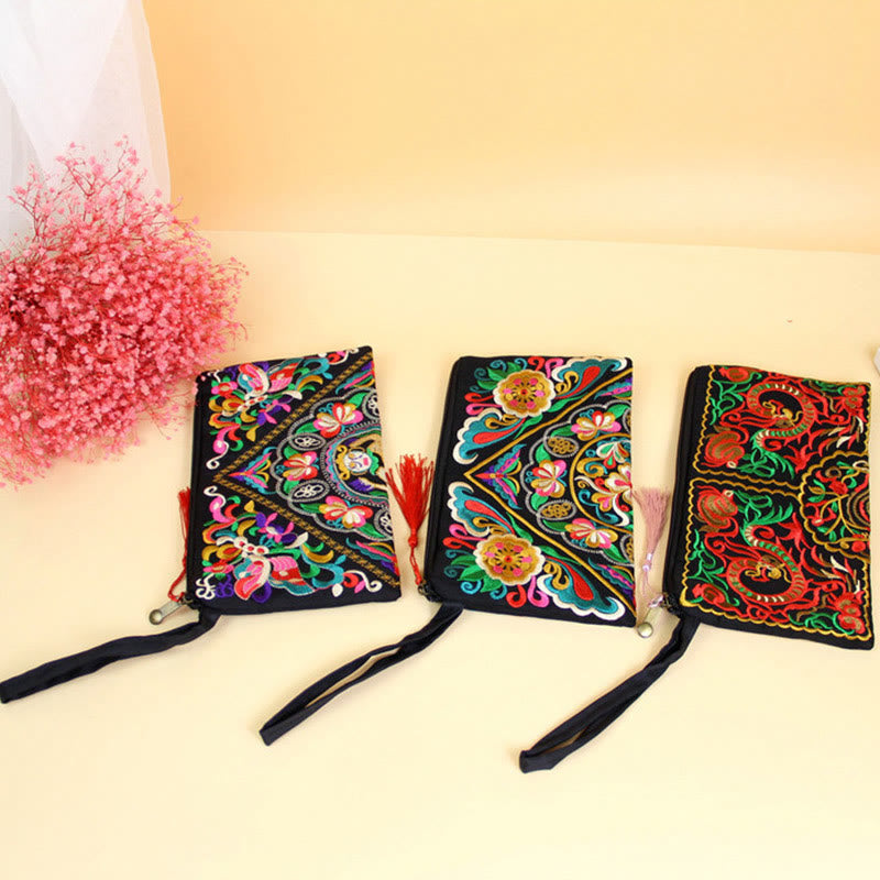Dragon Butterfly Spiritual Cosmos Flower Wallet 14x25cm