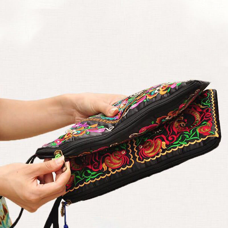 Dragon Butterfly Spiritual Cosmos Flower Wallet 14x25cm