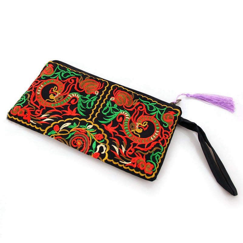 Dragon Butterfly Spiritual Cosmos Flower Wallet 14x25cm