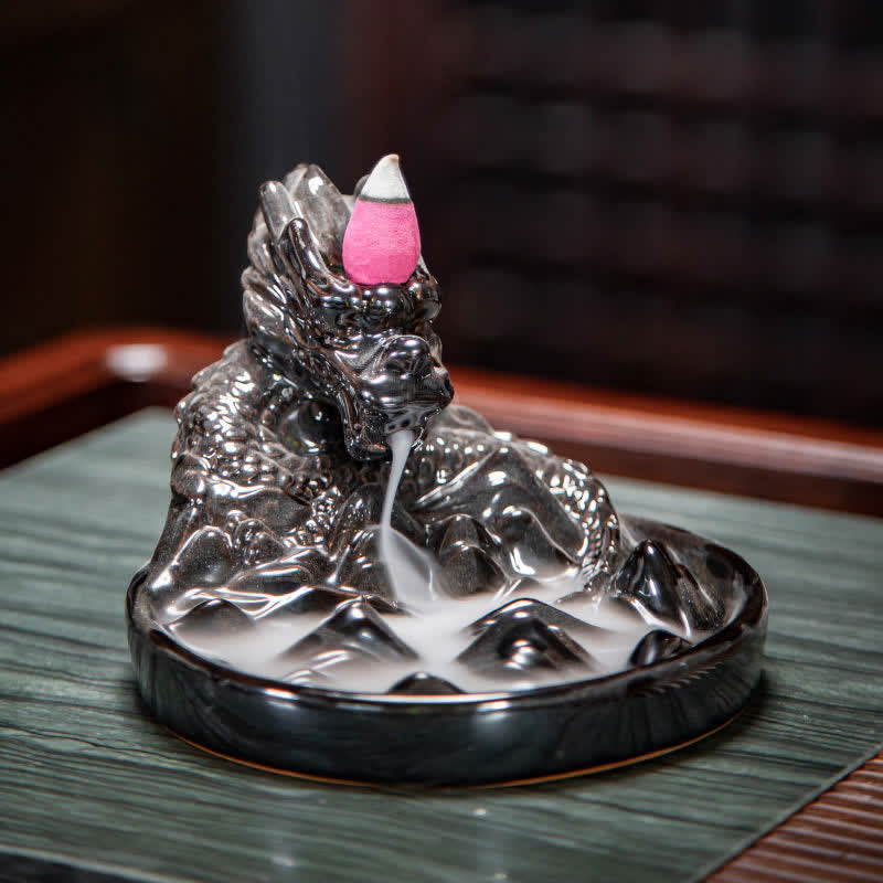 Dragon Ceramic Backflow Smoke Incense Burner Decor