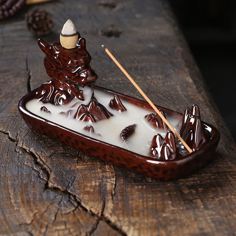 Dragon Ceramic Incense Burner | Strength & Luck Decor