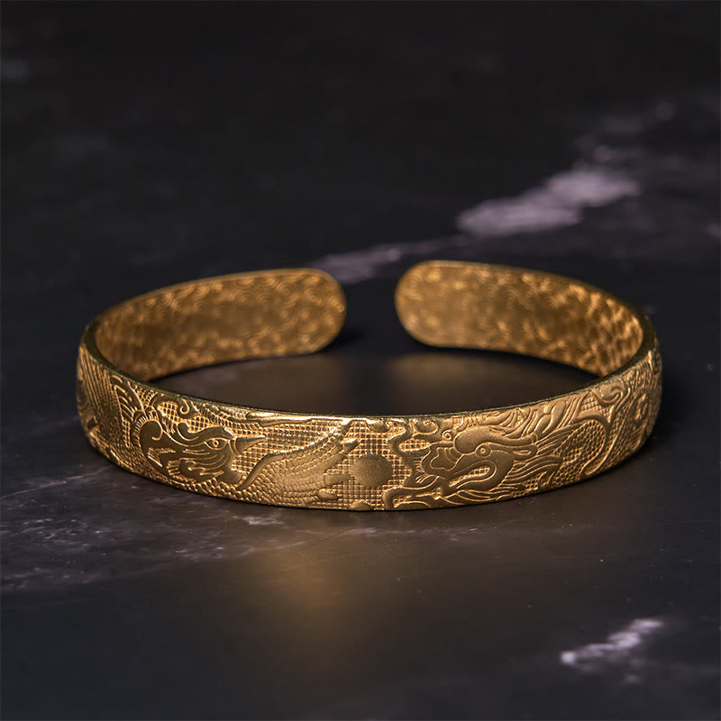 Dragon Phoenix Copper Bracelet | Luck & Protection Bangle