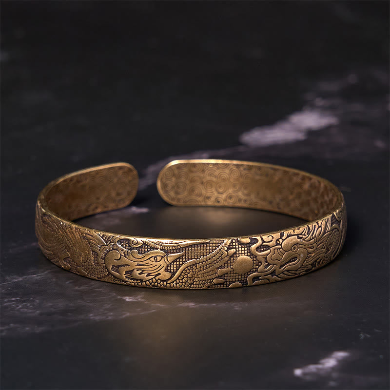 Dragon Phoenix Copper Bracelet | Luck & Protection Bangle