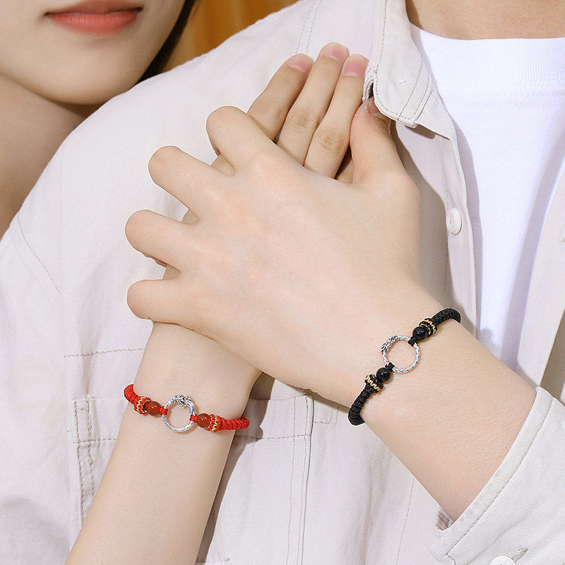 Dragon & Phoenix Peace Buckle Bracelet in 925 Sterling Silver | Balance & Luck