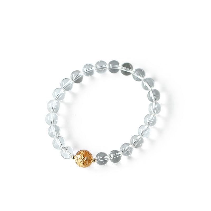 Dragon Strength Bracelet | Black Obsidian White Crystal Onyx 10mm