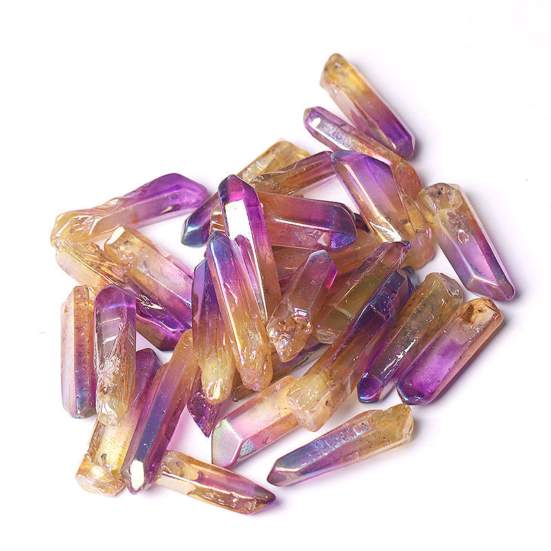 Drilled Double Color Aura Quartz Crystal Points 1.2-1.7 inch