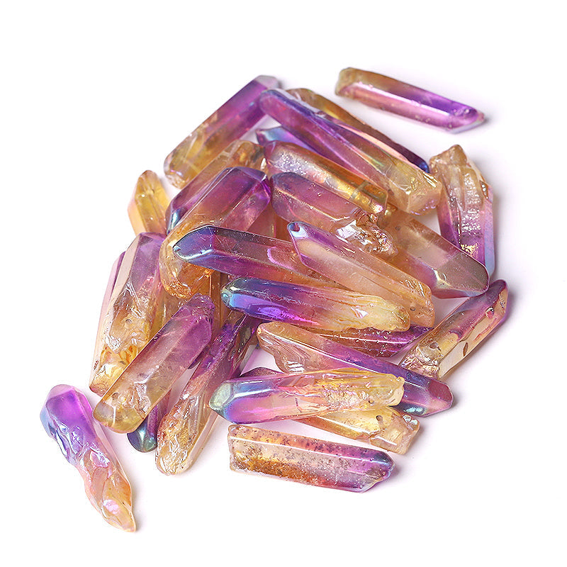 Drilled Double Color Aura Quartz Crystal Points 1.2-1.7 inch