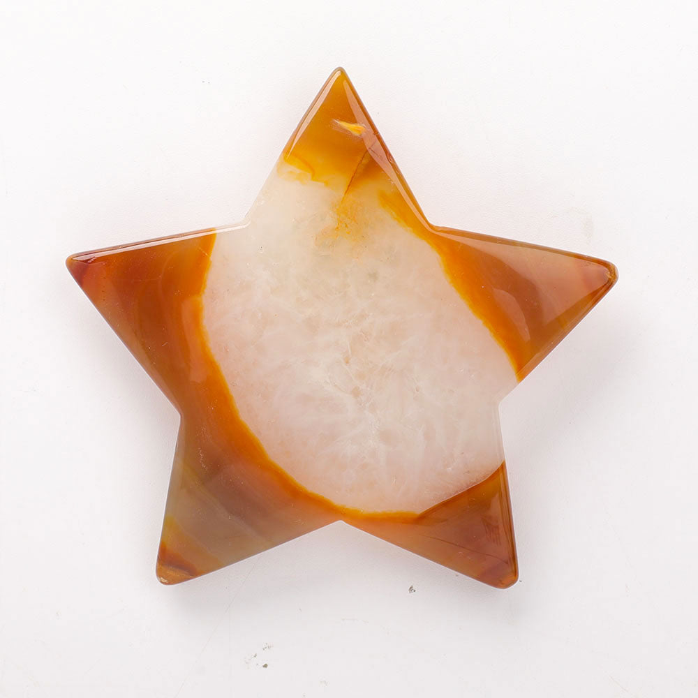 Druzy Agate Star Carving 4-Inch Healing Crystal Star