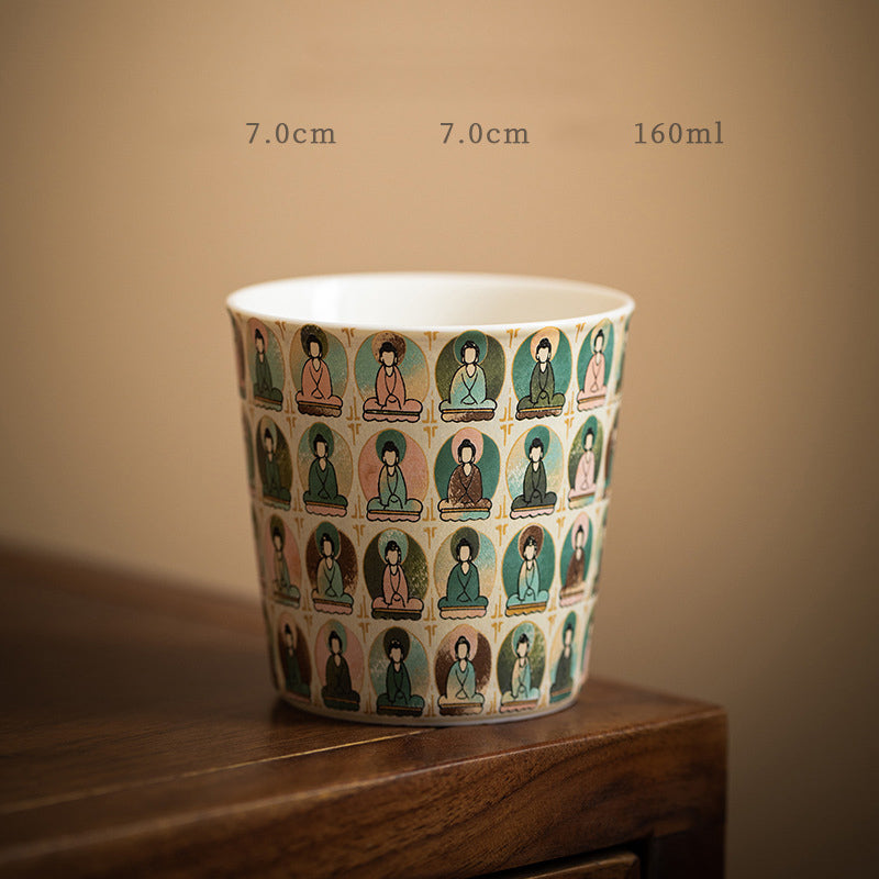 Dunhuang Ceramic Gaiwan with Thousand Buddhas & Lid 150ml