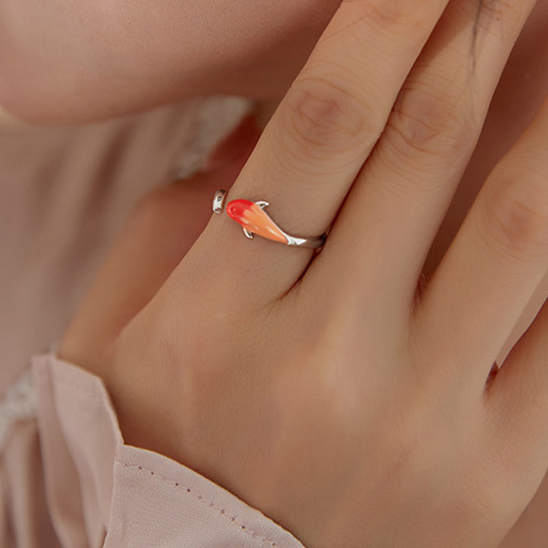 Adjustable Copper Koi Fish Ring | Balance & Luck Jewelry