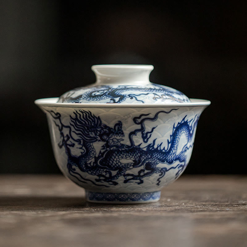 Blue Dragon Ceramic Teacup 80ml | Chinese Tea Cup